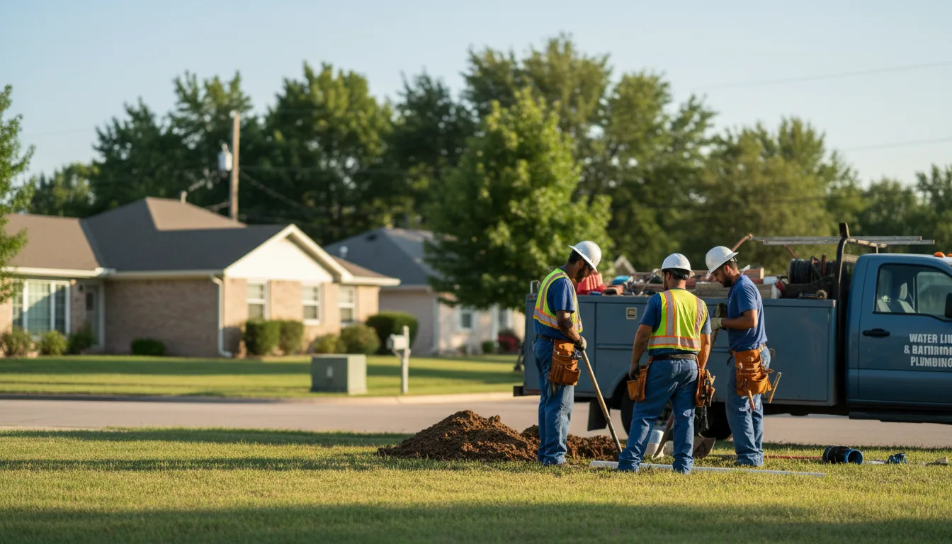 Residential water line and bathroom plumbing service in Augusta, MO